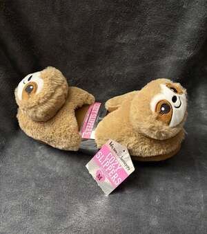 Warm & Snuggy Soft Plush Sloth Cozy Slippers Size Medium